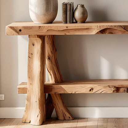 Premium Home Console Furniture – Handcrafted Natural Wood Style