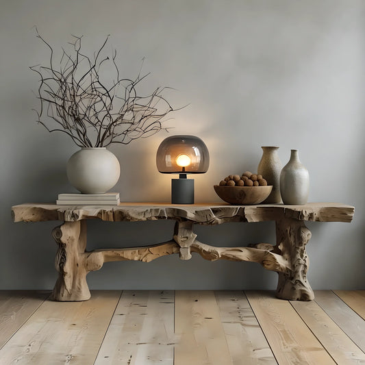 Midcentury Sculptural Console Table Entryway