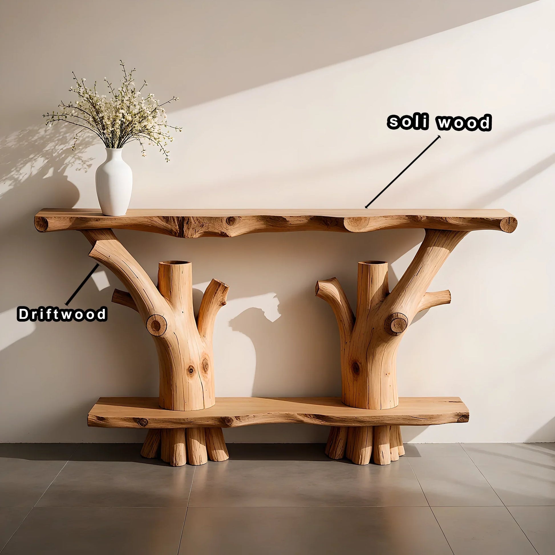 2 tier console table, rustic table, 100% handmade table, entryway table. 