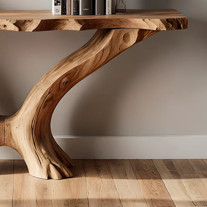 Natural Live Edge Home Console – Unique Wood Grain Handmade Table
