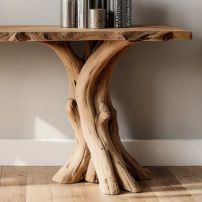 Natural Live Edge Home Console Table – Artisan Crafted Solid Wood