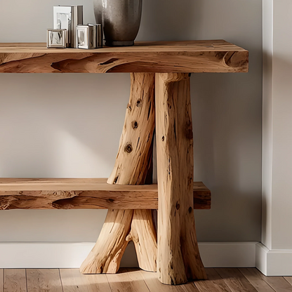 Premium Home Console Furniture – Handcrafted Natural Wood Style