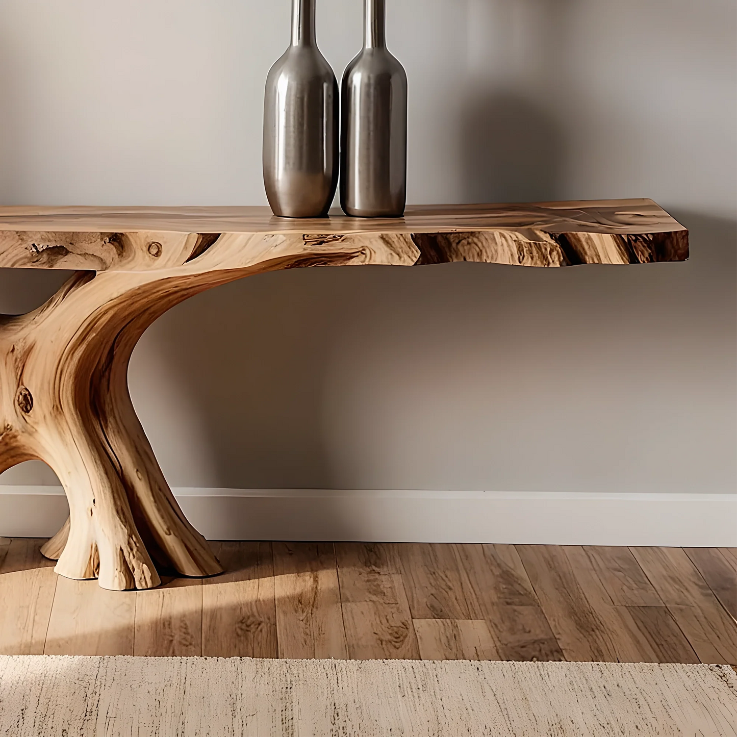 Handmade Solid Wood Console Table – Artistic Natural Design