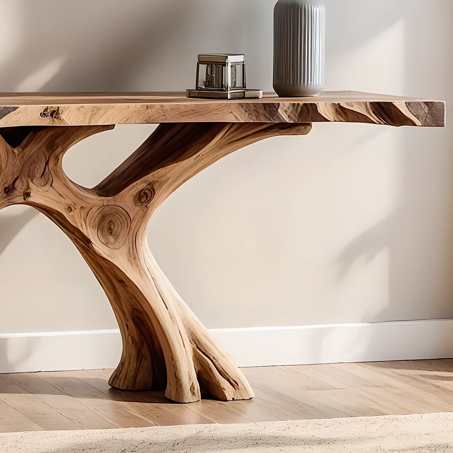 Handmade Solid Wood Console Table – Artistic Rustic Style