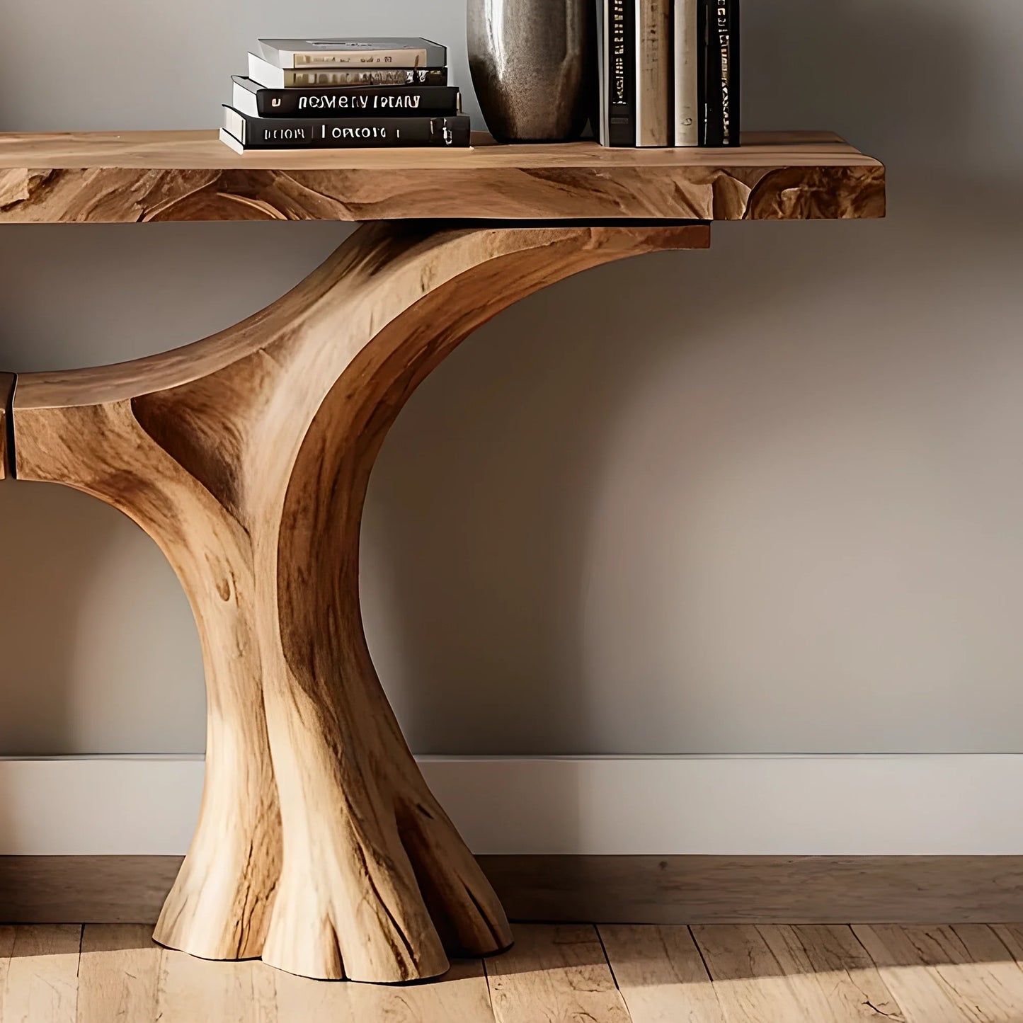 Handmade Console Table for Home Décor – Live Edge Natural Wood Design