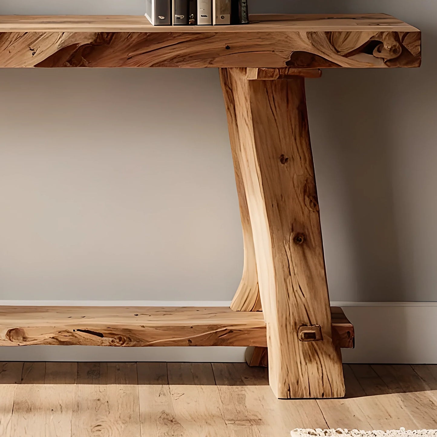 Custom Solid Wood Home Console – Rustic Handmade Entryway Table
