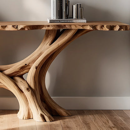 Handcrafted Solid Wood Home Console Table – Rustic Modern Design