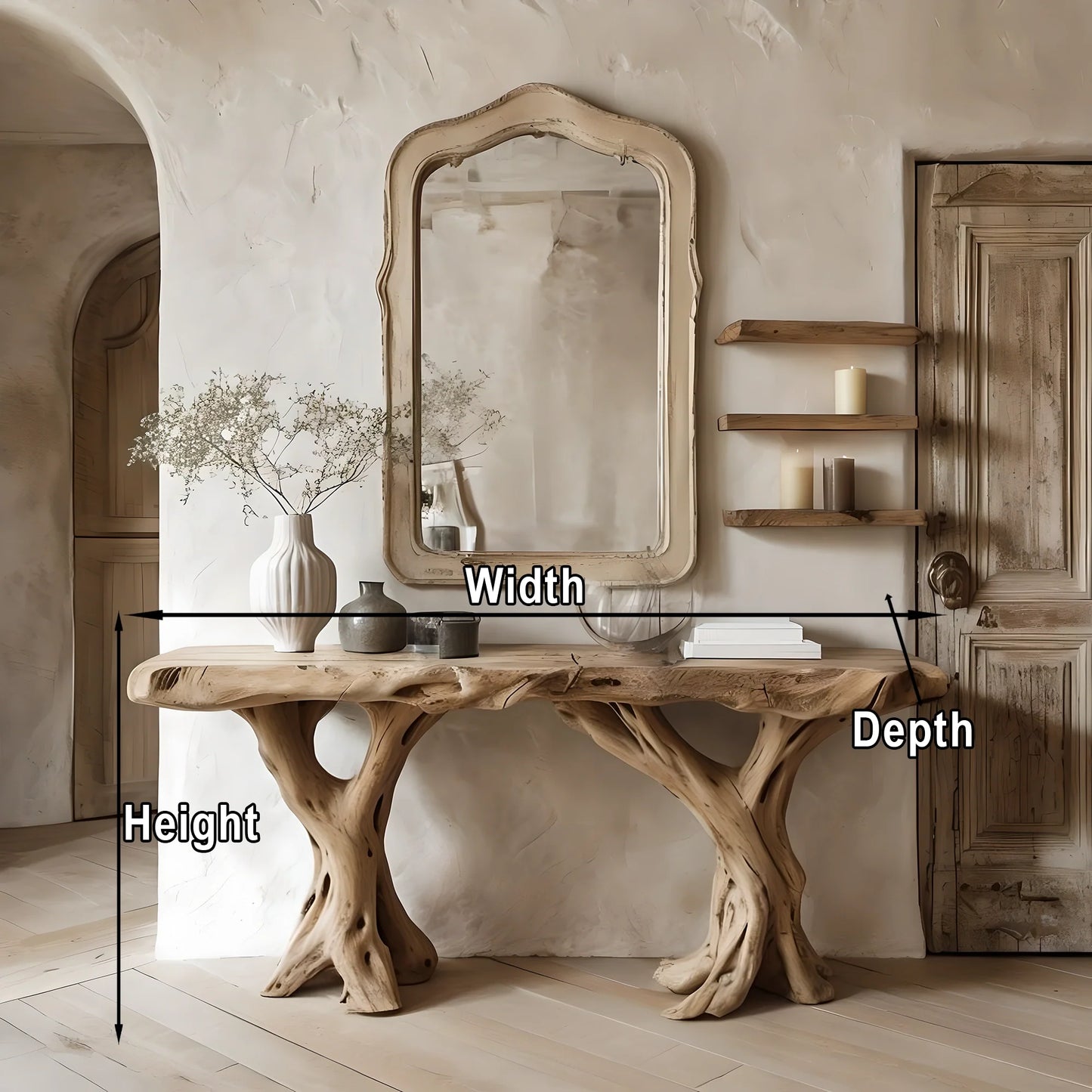 Handmade Solid Wood Console Table – Rustic Natural Design