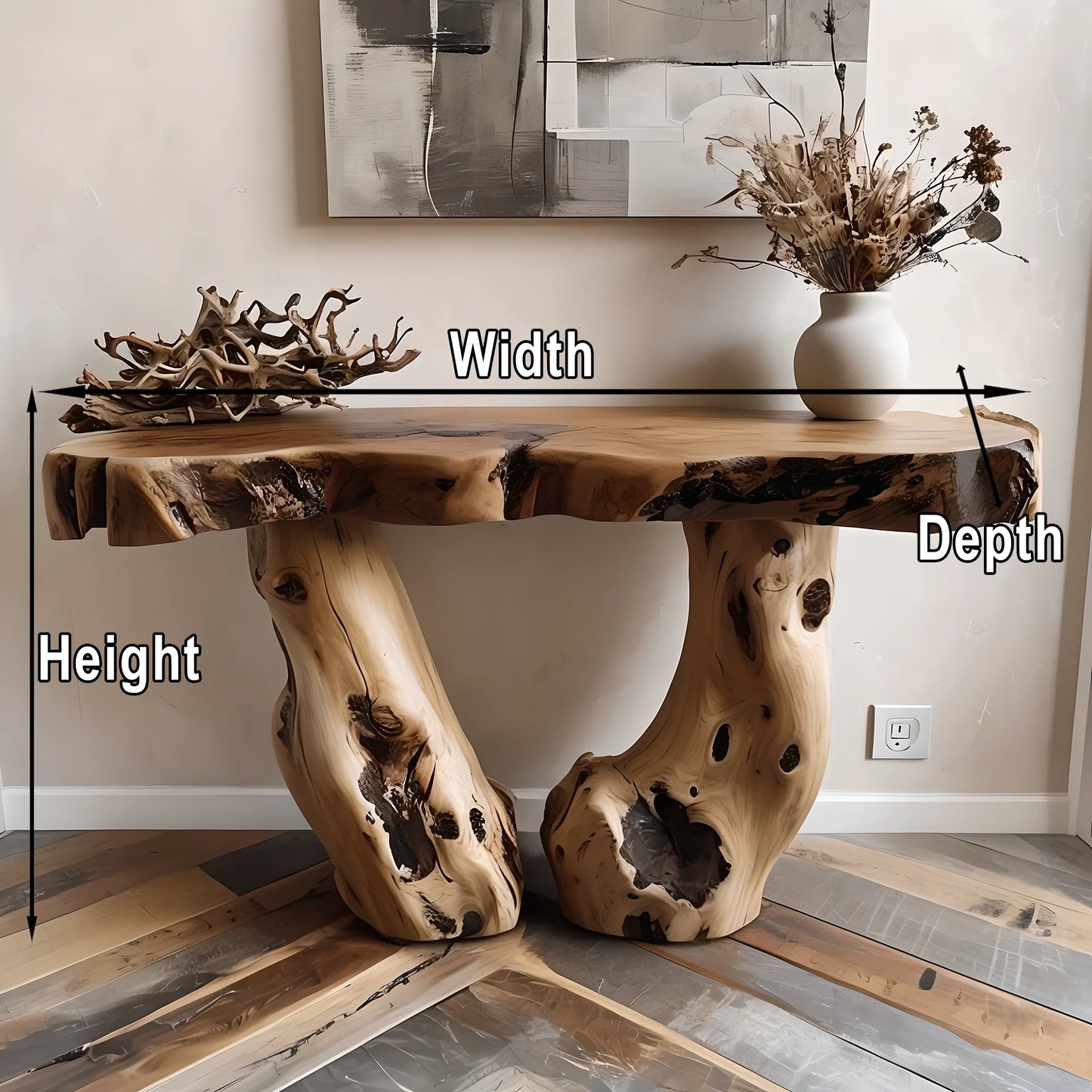 Wood Console Table Hallway Table Farmhouse Decor