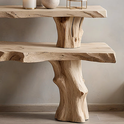Farmhouse style console table solid wood entryway table for rustic home decor