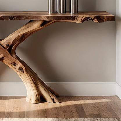 Solid Wood Console Table – Handmade Rustic X-Leg Design