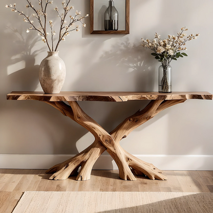 Home Entryway Console – 100% Solid Wood, Handcrafted with Unique Grain