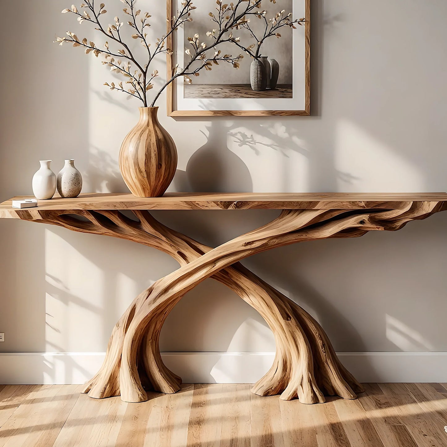 Authentic Handcrafted Home Console – Stylish Solid Wood Entryway Piece