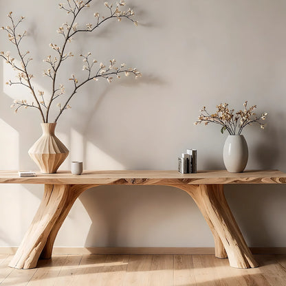 Rustic Solid Wood Home Console Table – Entryway & Living Room Style