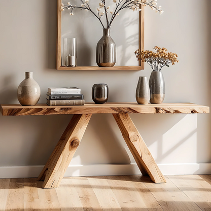 Artisan Home Console Table – Handmade Solid Wood with Unique Design