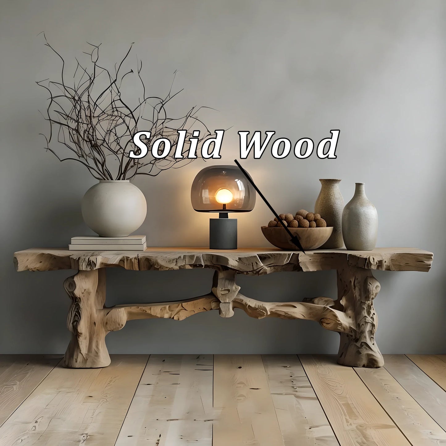 Midcentury Sculptural Console Table Entryway