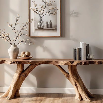 Premium Home Console Furniture – Handcrafted Natural Wood Style