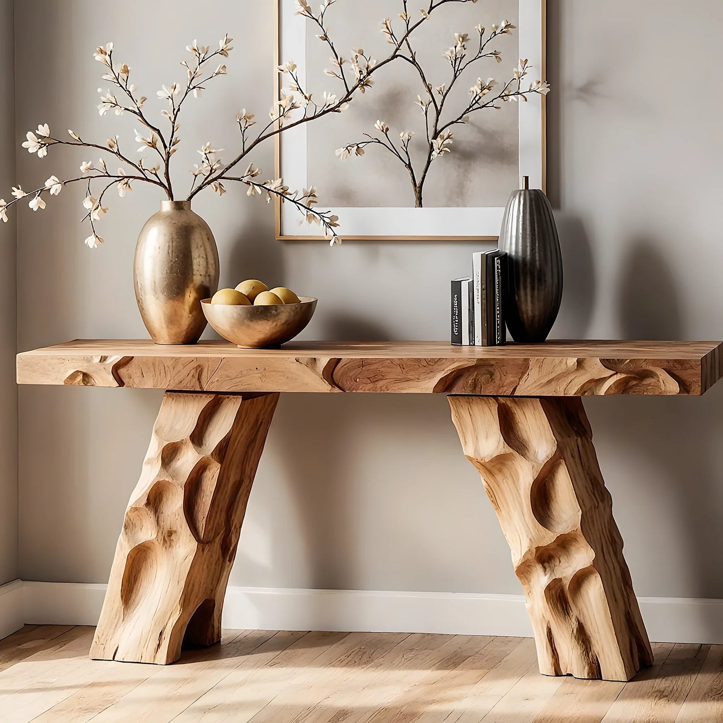 Handmade Rustic Home Console – Durable Solid Wood Accent Table