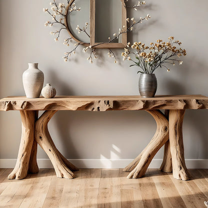 Premium Handmade Wood Home Console – Modern Rustic Accent Table