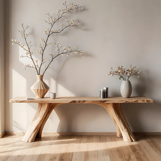 Rustic Solid Wood Home Console Table – Entryway & Living Room Style