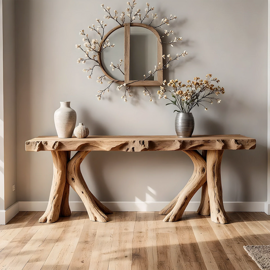 Premium Handmade Wood Home Console – Modern Rustic Accent Table