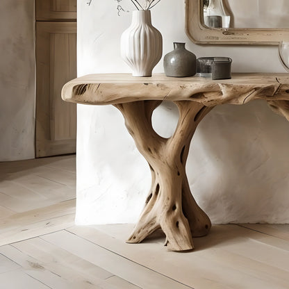 Handmade Solid Wood Console Table – Rustic Natural Design