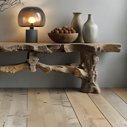 Midcentury Sculptural Console Table Entryway