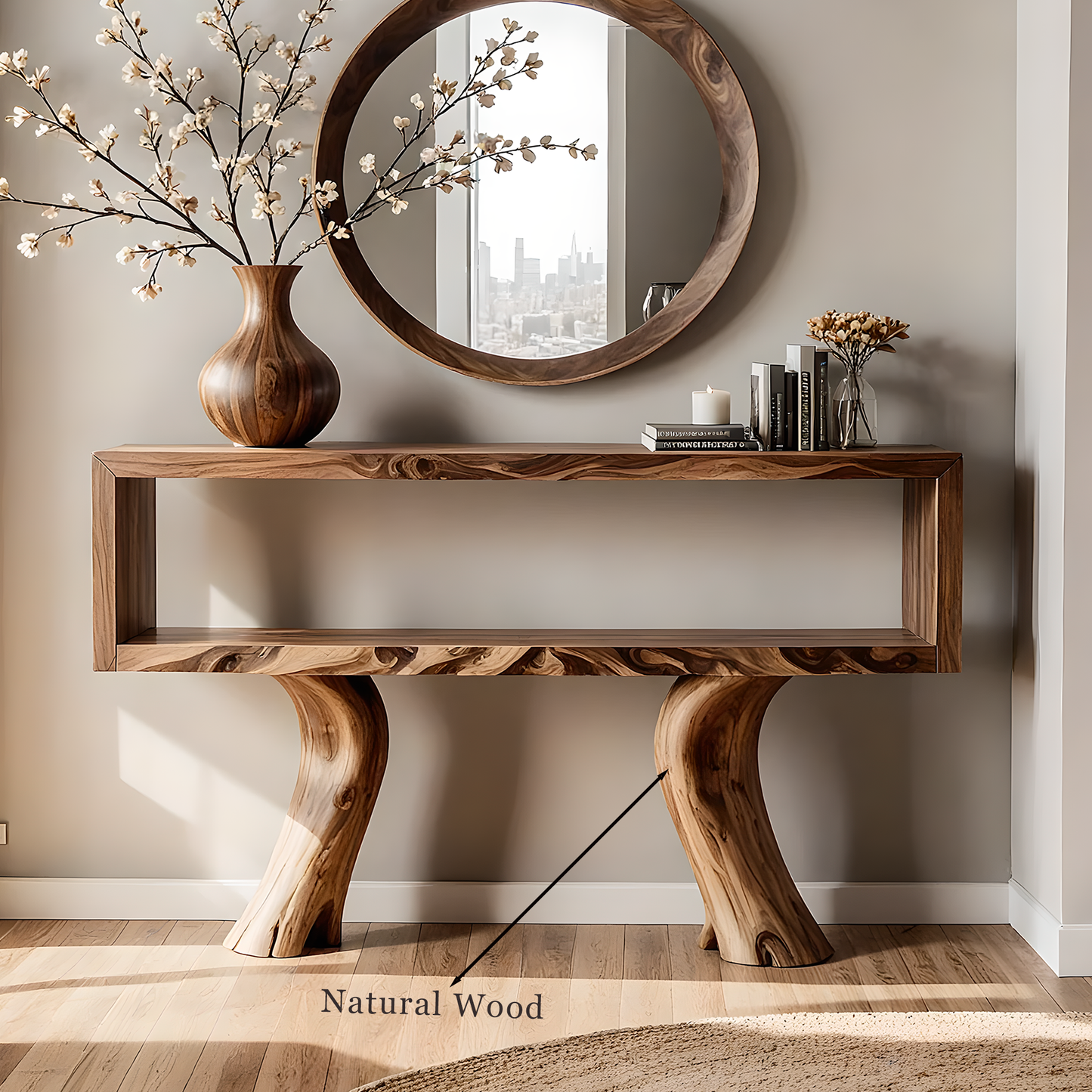 Eco-Friendly Solid Wood Home Console – Artisan Handmade Furniture