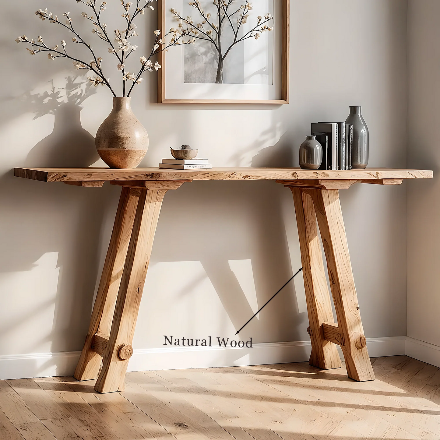 Custom Solid Wood Home Console – Rustic Handmade Entryway Table