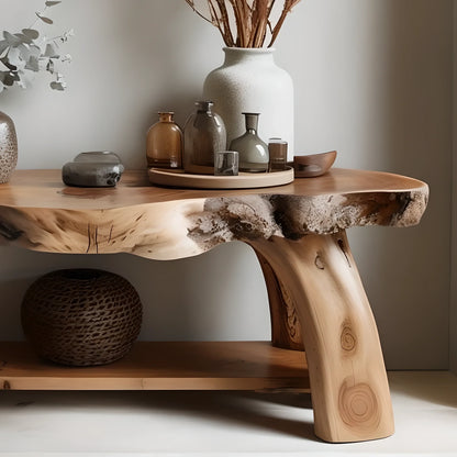 Rustic Wood Console Table Entryway Design