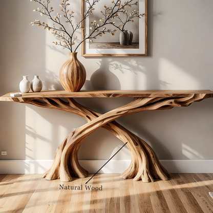 Authentic Handcrafted Home Console – Stylish Solid Wood Entryway Piece