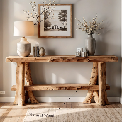 Premium Home Console Furniture – Handcrafted Natural Wood Style