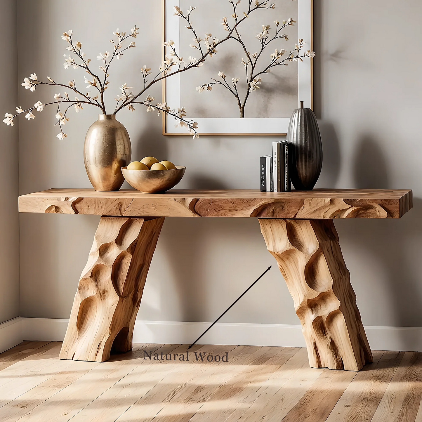 Handmade Rustic Home Console – Durable Solid Wood Accent Table