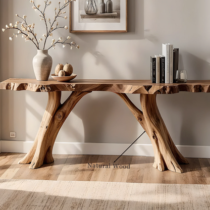 Premium Home Console Furniture – Handcrafted Natural Wood Style
