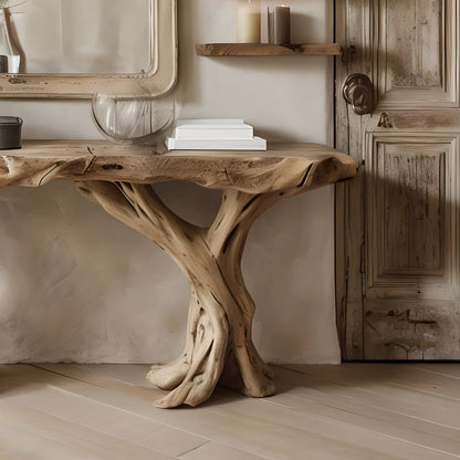 Handmade Solid Wood Console Table – Rustic Natural Design