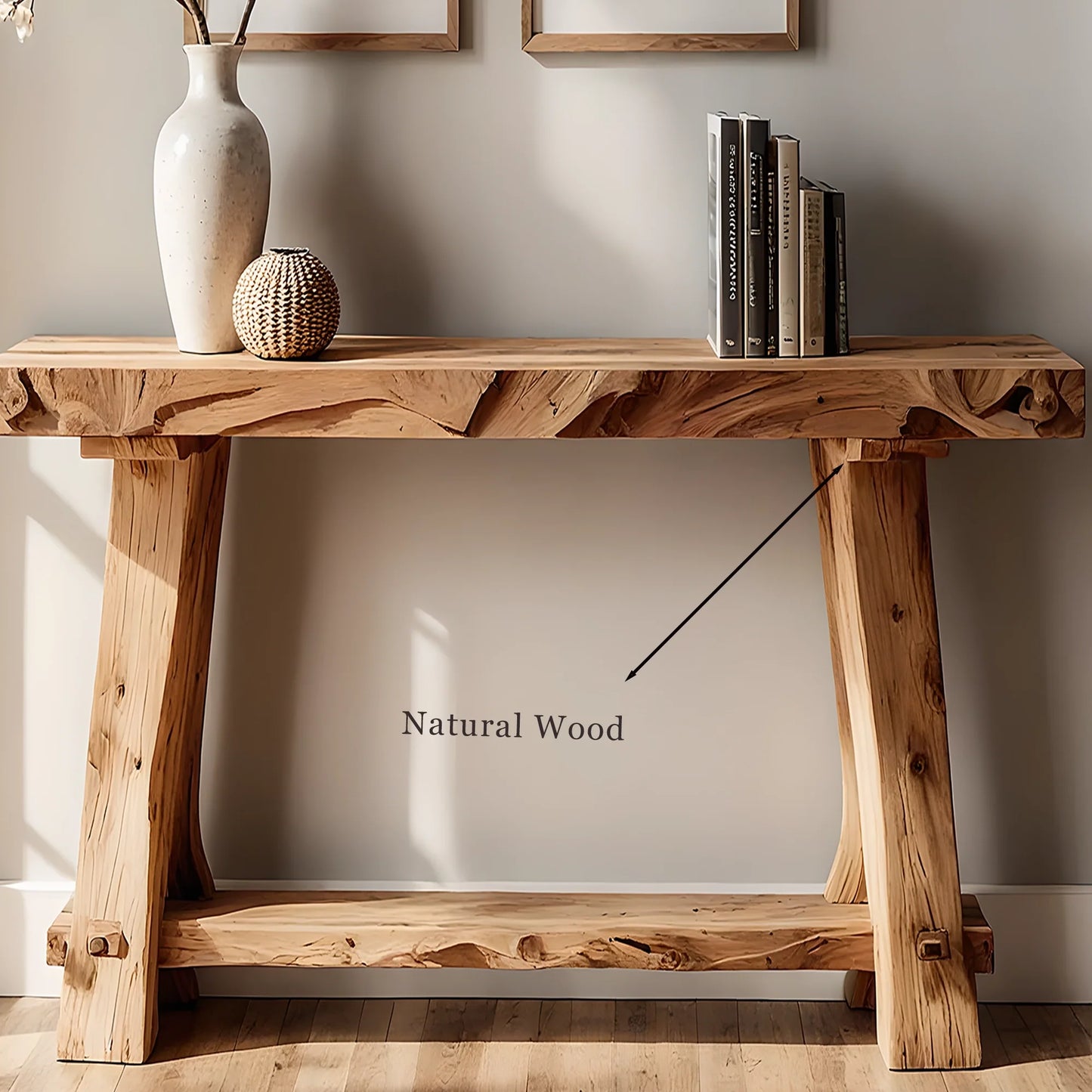 Custom Solid Wood Home Console – Rustic Handmade Entryway Table