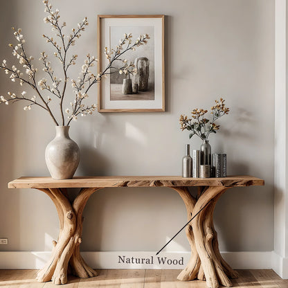 Natural Live Edge Home Console Table – Artisan Crafted Solid Wood