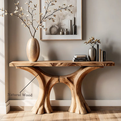 Handmade Console Table for Home Décor – Live Edge Natural Wood Design