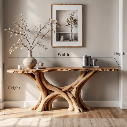 Handcrafted Solid Wood Home Console Table – Rustic Modern Design
