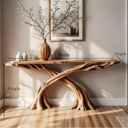 Authentic Handcrafted Home Console – Stylish Solid Wood Entryway Piece