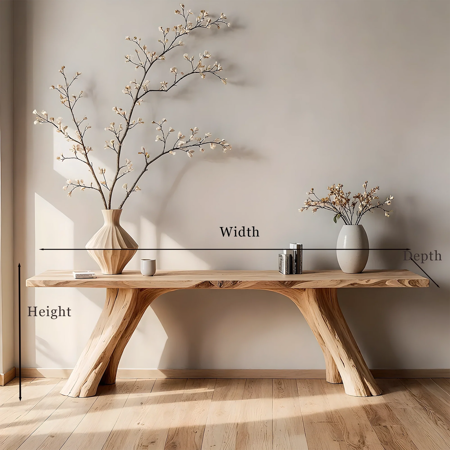 Rustic Solid Wood Home Console Table – Entryway & Living Room Style