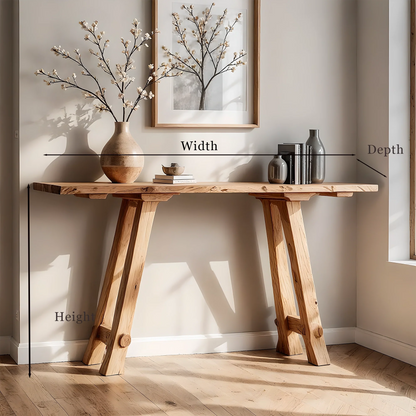 Custom Solid Wood Home Console – Rustic Handmade Entryway Table