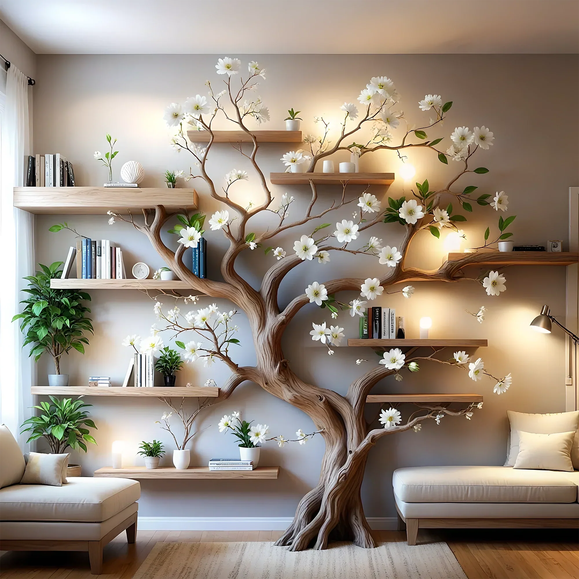 Stylish Tree Bookcase – Handmade Wooden Shelf, Perfect for Gifts or Reading Corners 