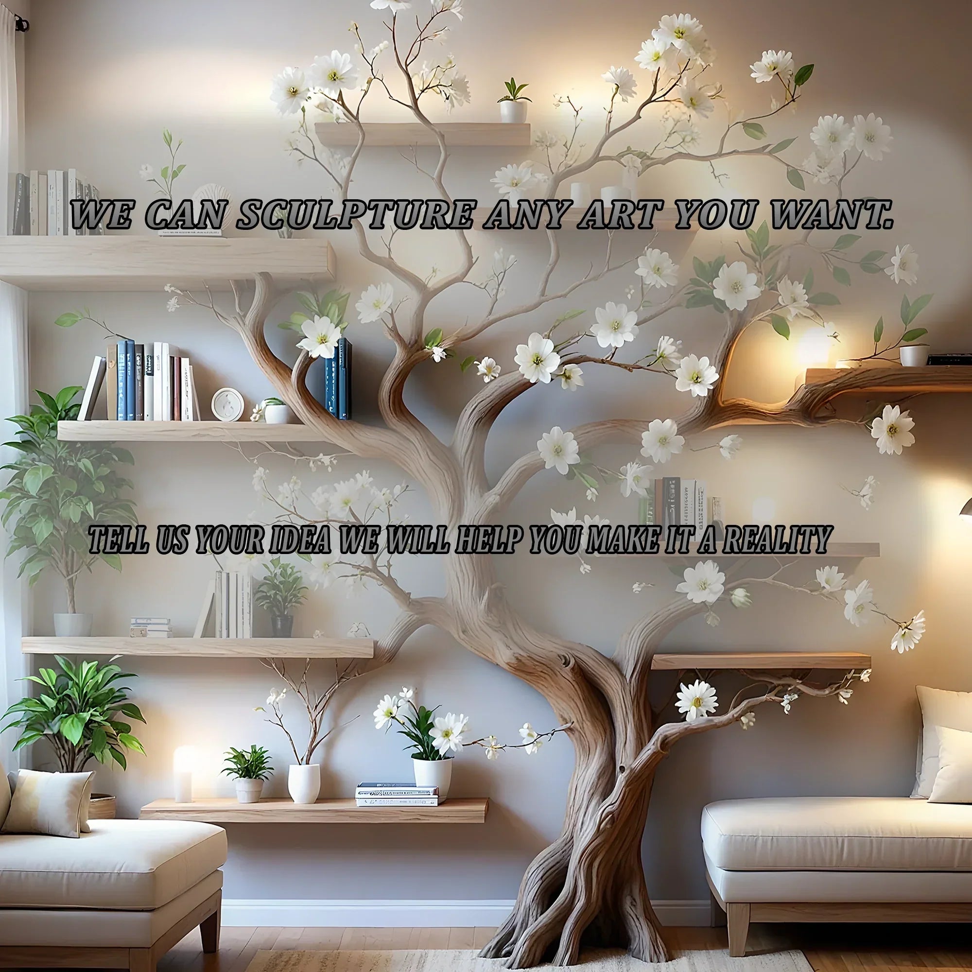 Stylish Tree Bookcase – Handmade Wooden Shelf, Perfect for Gifts or Reading Corners 