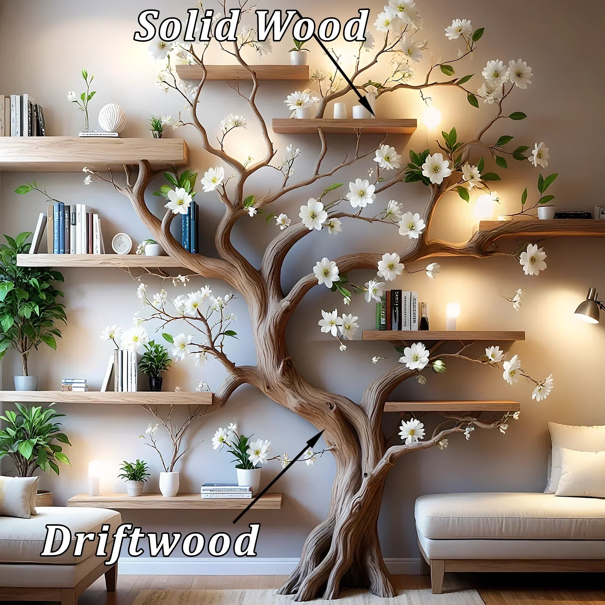 Stylish Tree Bookcase – Handmade Wooden Shelf, Perfect for Gifts or Reading Corners 
