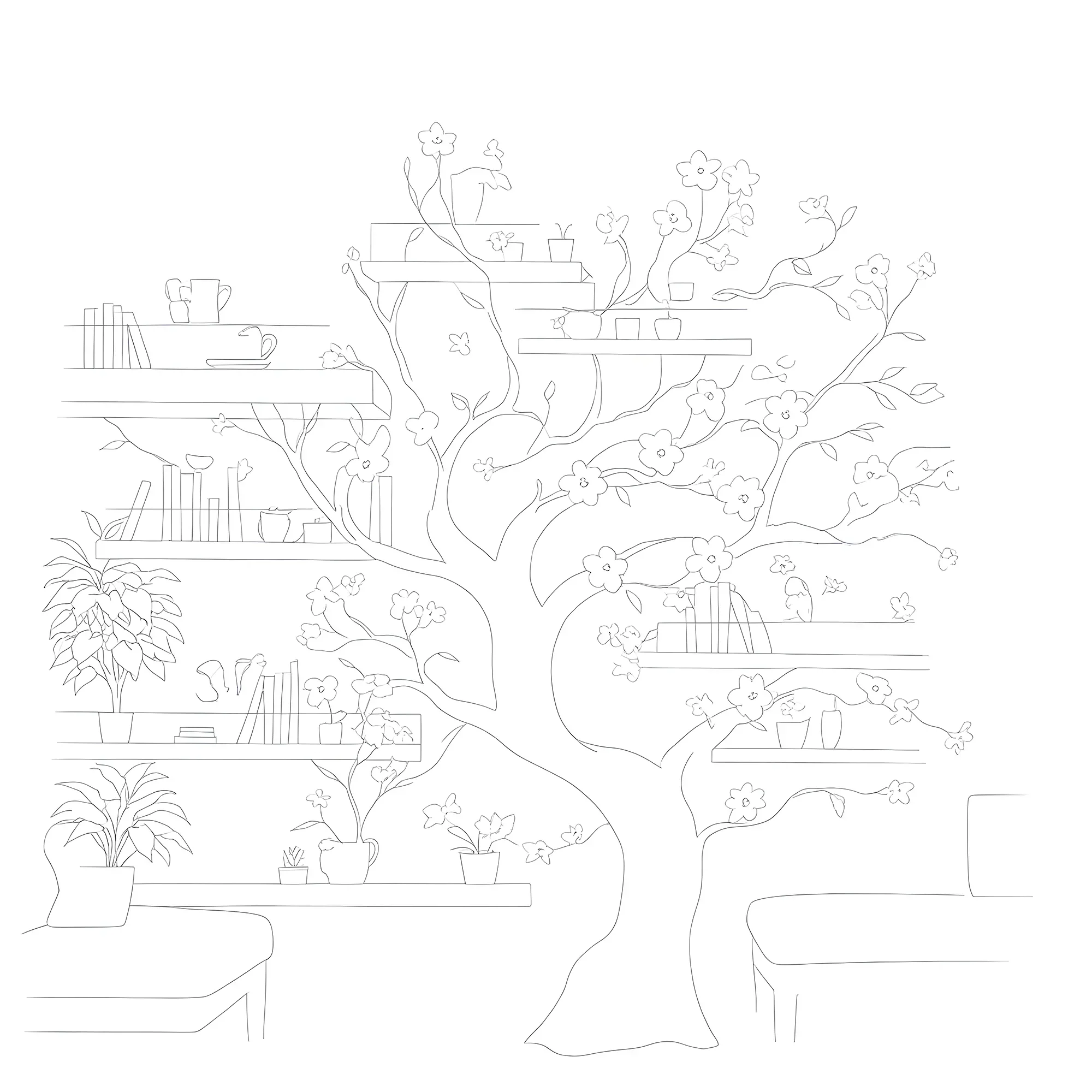 Stylish Tree Bookcase – Handmade Wooden Shelf, Perfect for Gifts or Reading Corners 