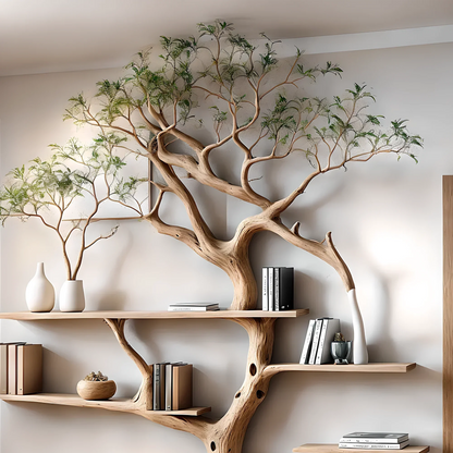 Bookshelf shaped like a perennial driftwood tree Bookshelf shaped like a solid wood tree, a special gift 