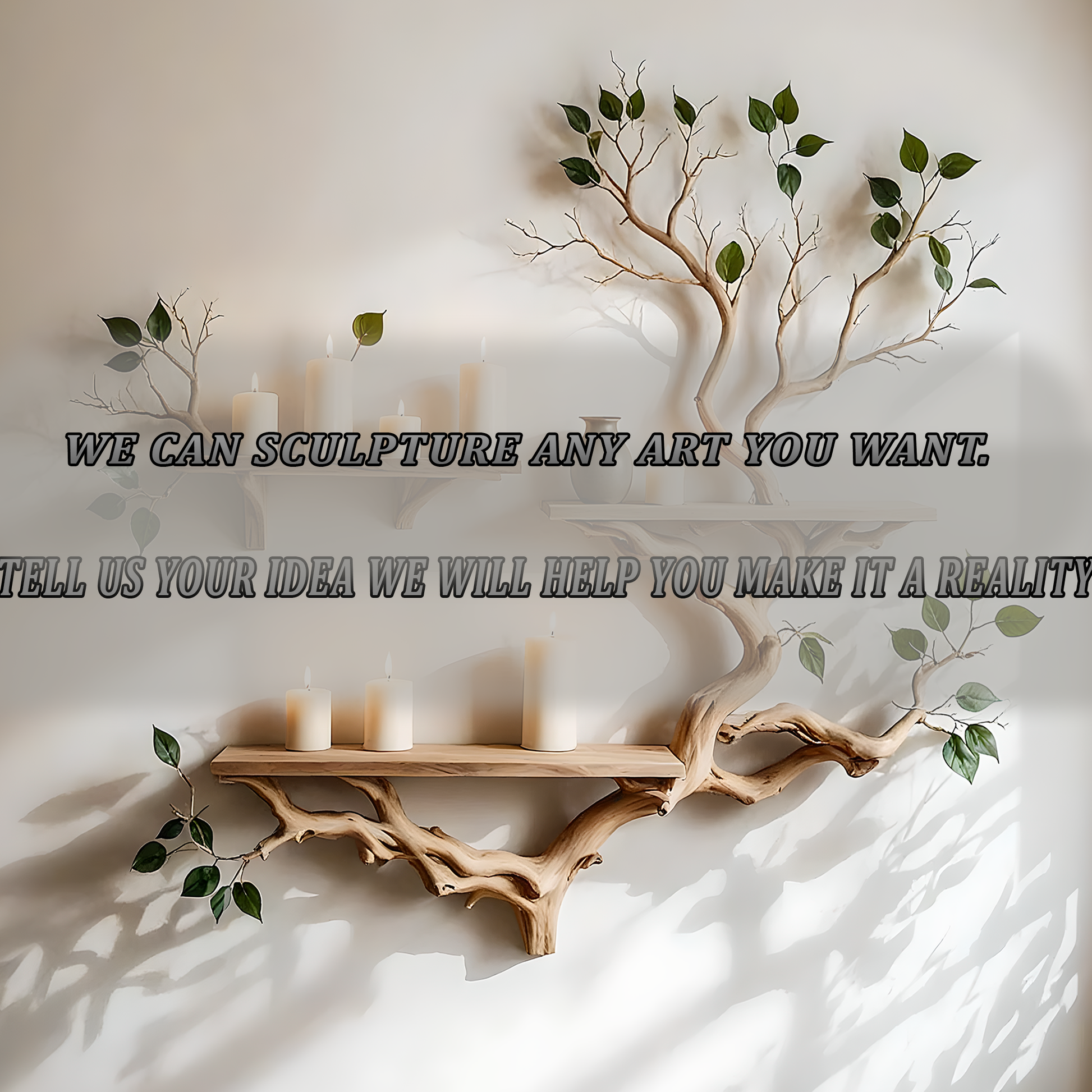 Branch Bookshelf – Tree Inspired Wooden Wall Shelf, Custom Sizes 
