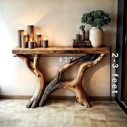 Console Table, Living Room Side Table, Handmade Rustic Farmhouse Style Console Table Natural Wood Home Decor 