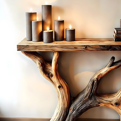 Console Table, Living Room Side Table, Handmade Rustic Farmhouse Style Console Table Natural Wood Home Decor 